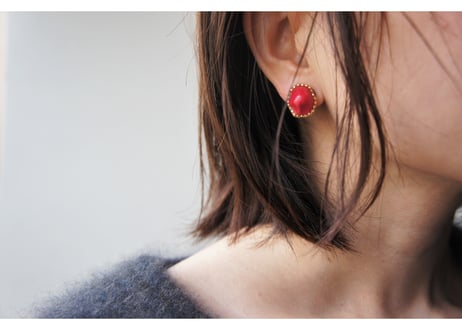 bijouピアス・イヤリング（エンジ）