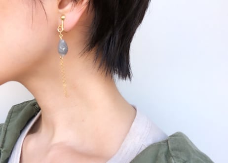 insekiピアス・イヤリング(ブラックマーブル)