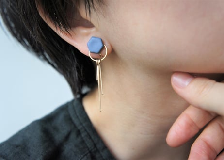 nasucaピアス・イヤリング（デニムブルー）