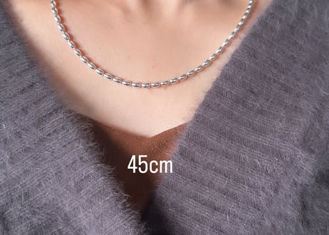 【SV925】ovalボールチェーンネックレス（40cm・45cm・50cm）