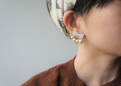 リボンピアス（シルバー）