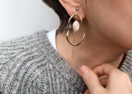 【14kgf】suiseiピアス・イヤリング(モカマーブル)