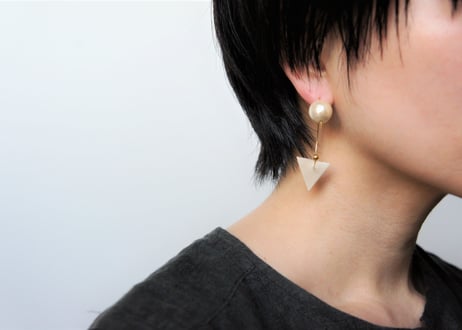 odenフープピアス（モカ×ブルーグレー）