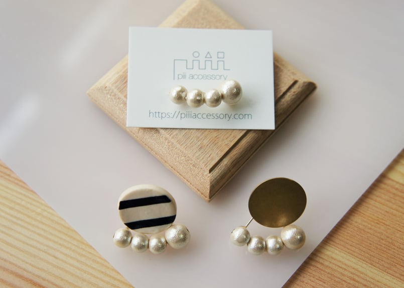 コットンパールバックキャッチ(ノンホールピアス片耳用) | piii