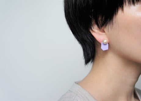 カケラピアス(ライラック）