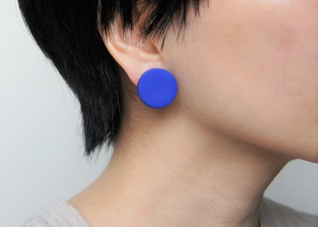 odenピアス・イヤリング(チェック×ロイヤルブルー)