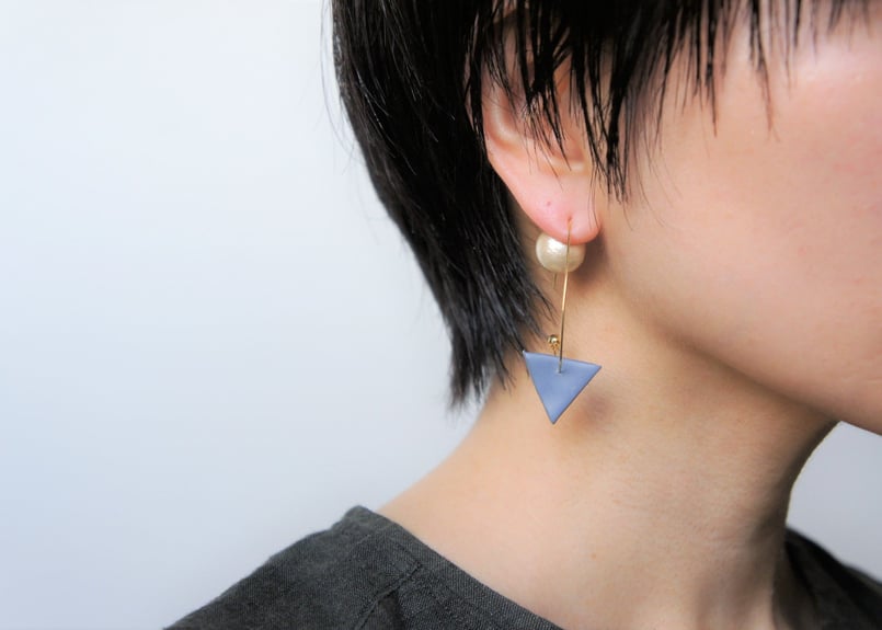 odenフープピアス（デニムブルー×オフ） | piii
