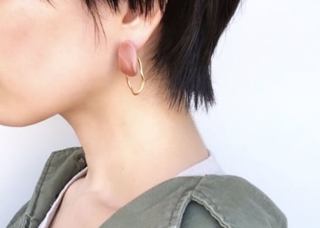 chisouピアス・イヤリング(マーブルオレンジ)