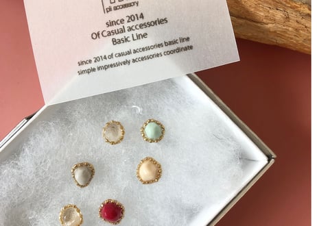 mini bijouピアス・イヤリング（クリスタル×バロックパール）