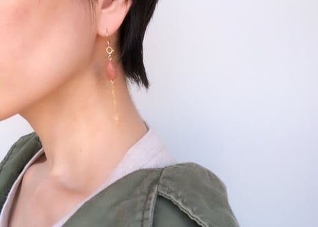 insekiピアス・イヤリング(オレンジマーブル)