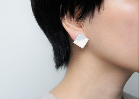 odenピアス・イヤリング(チェック×ロイヤルブルー)