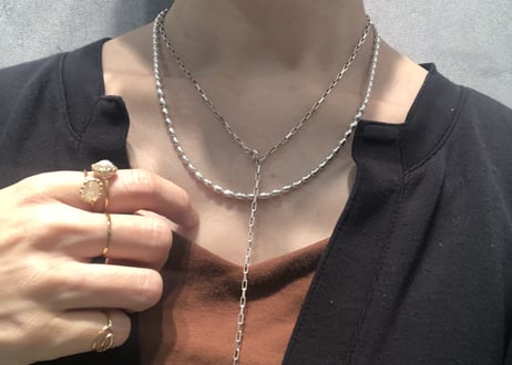 【SV925】ovalボールチェーンネックレス（40cm・45cm・50cm）
