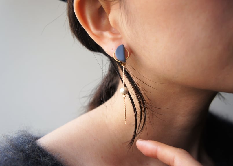 kurageピアス・イヤリング（デニムブルー） | piii