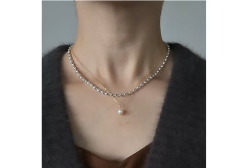 【14kgf】淡水パールネックレス(40cm）