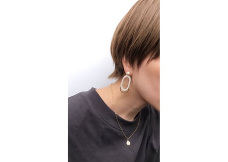 ovalピアス・イヤリング（シルバー）