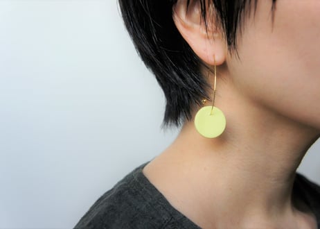 odenフープピアス（ライム×ブルーグレー）