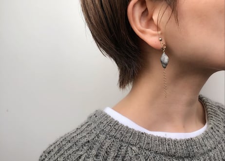 【14kgf】suiseiピアス・イヤリング(ブラックマーブル)