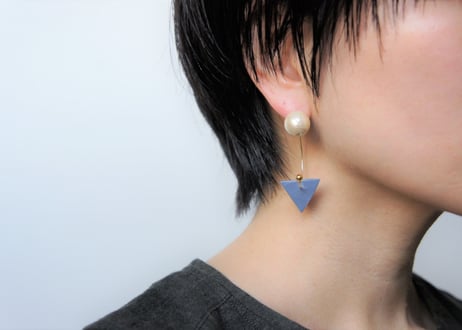 odenフープピアス（デニムブルー×オフ）