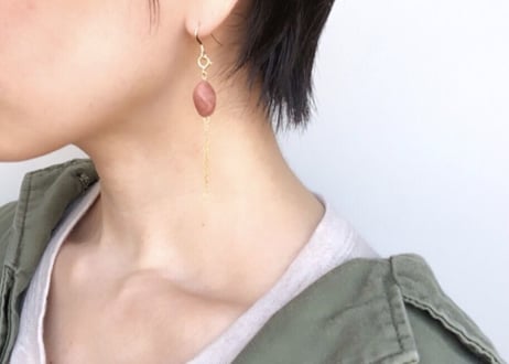 insekiピアス・イヤリング(オレンジマーブル)