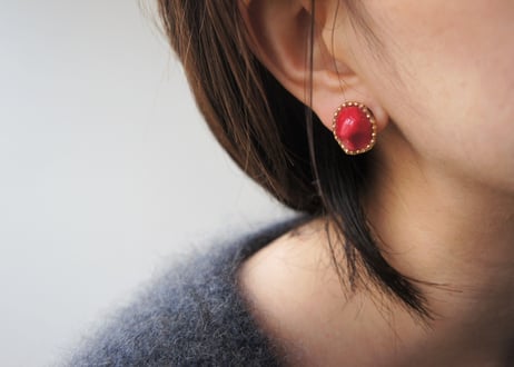 bijouピアス・イヤリング（エンジ）