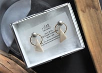 right triangleピアス・イヤリング（マーブルモカ）