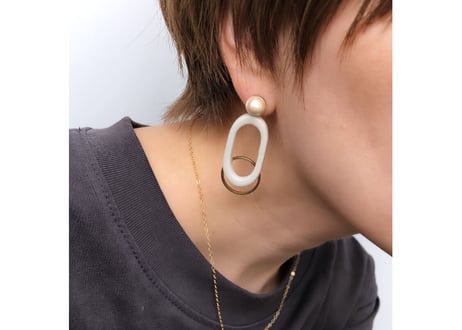 ovalピアス・イヤリング（シルバー）