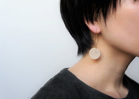 odenフープピアス（モカ×ブルーグレー）