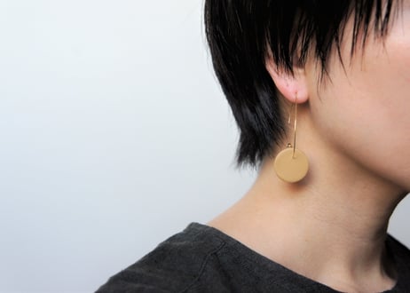 odenフープピアス（ベージュ×オフ）