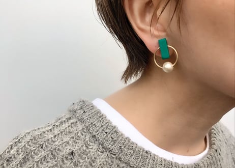 clioneピアス・イヤリング（フォレストグリーン）