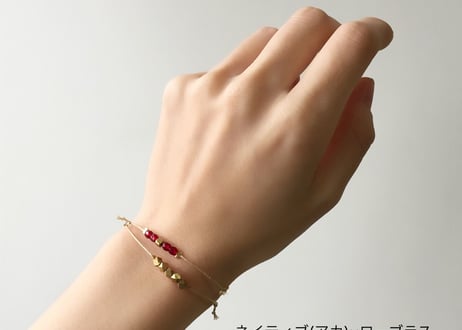 洗えるコードブレスレット(クリスタル・ローブラス)