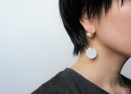 odenフープピアス（モカ×ブルーグレー）