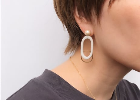 ovalピアス・イヤリング（シルバー）