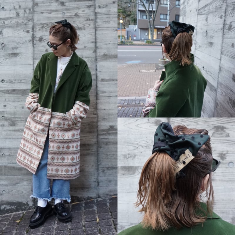 販売終了【THOMAS MAGPIE× YHAN. コラボ スクエアシュシュ