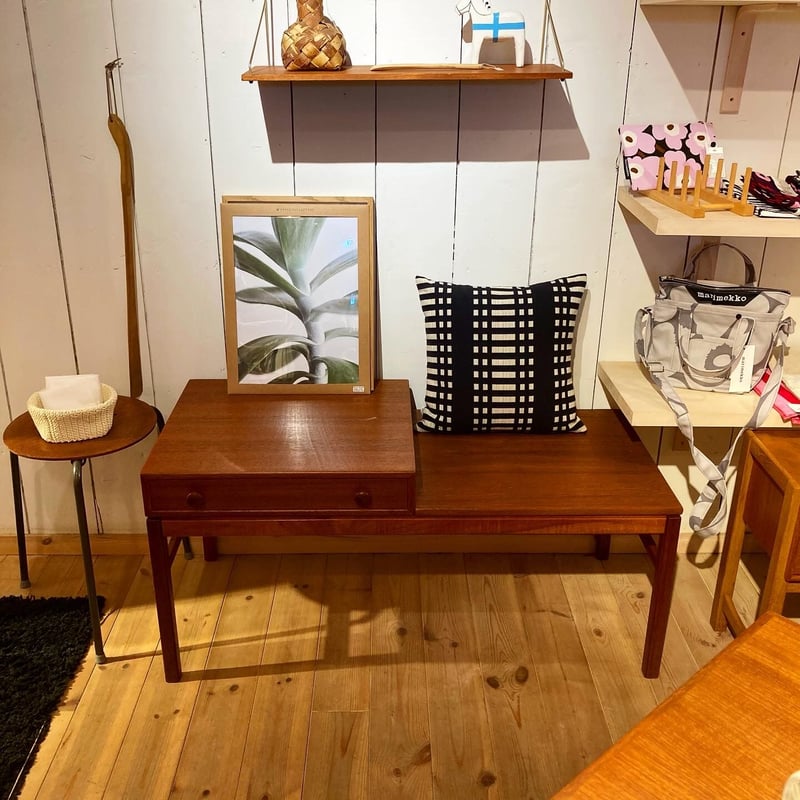 2002dk-s147 北欧家具talo ヴィンテージ デンマーク製テレフォンベンチ