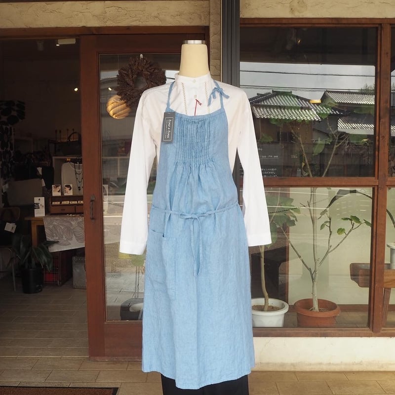 A351 lino e lina フルエプロン サビーヌ ブルーシエル | Kirkas ―北