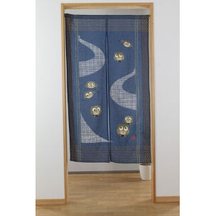 和柄のれん 金とふくろう 85×150cm | ケーエムエムネット