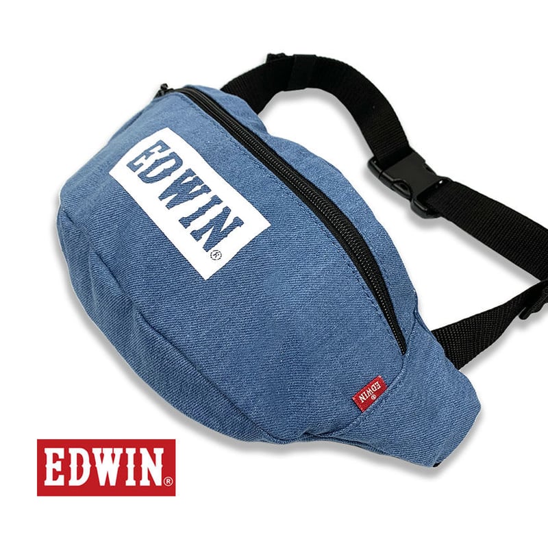 EDWIN エドウイン ボックスロゴ ライトデニム ウエスト ポーチ