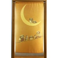 のれん　宿りふくろう　ゴールド　【金糸使用】