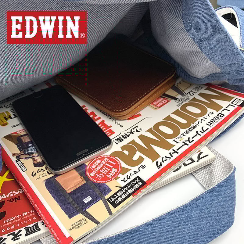 EDWIN エドウイン 2WAY ボックスロゴ ライトデニム ショルダー EDWIN エドウイン 2WAY ボックスロゴ ライトデニム ショルダー