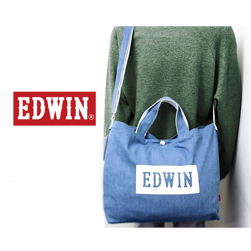 EDWIN エドウイン 2WAY ボックスロゴ ライトデニム ショルダー EDWIN エドウイン 2WAY ボックスロゴ ライトデニム ショルダー