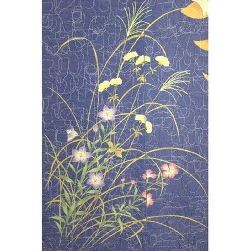 和風】のれん 月うさぎ ブルー 85x150cm | ケーエムエムネットショップ