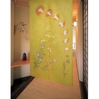 【和風】のれん　月うさぎ　ゴールド  85x150cm