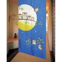 のれん　福来ろう  ブルー （11772）【銀糸使用】