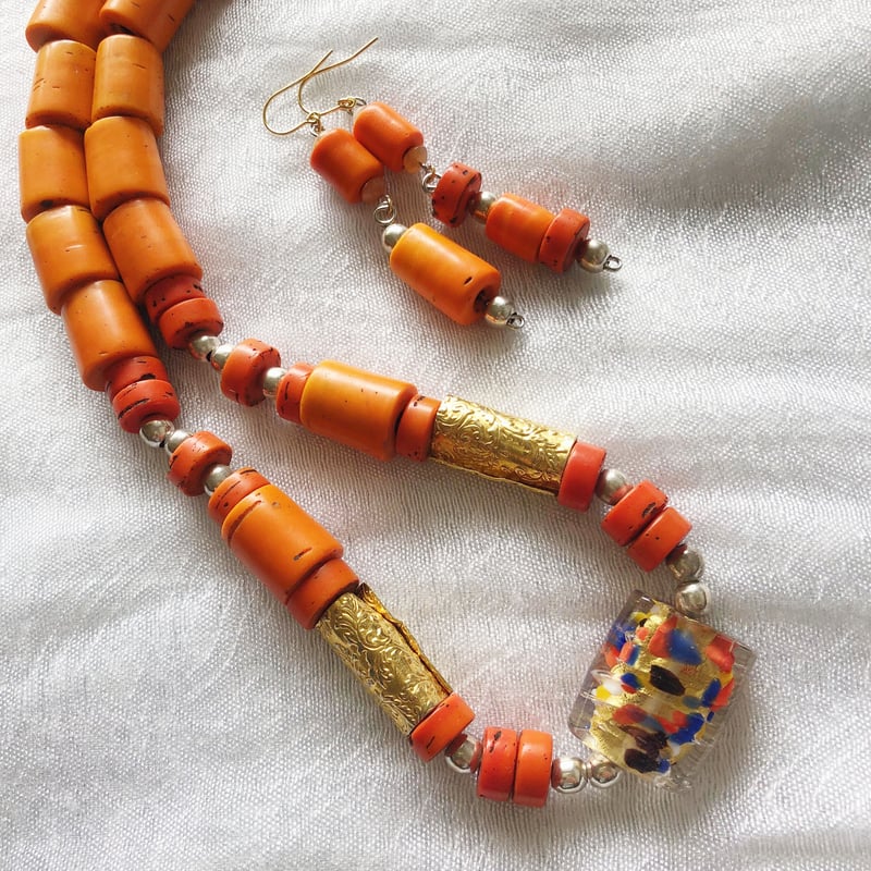 ネックレス 情熱のオレンジ〈Passionate Orange〉☆ヒーリングシリーズ