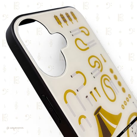 【受注生産】強化ガラスiPhoneケース［ホルンのパーツ］