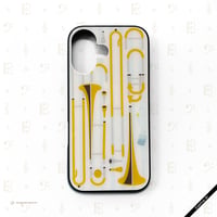【受注生産】強化ガラスiPhoneケース［トロンボーンとストライプ］