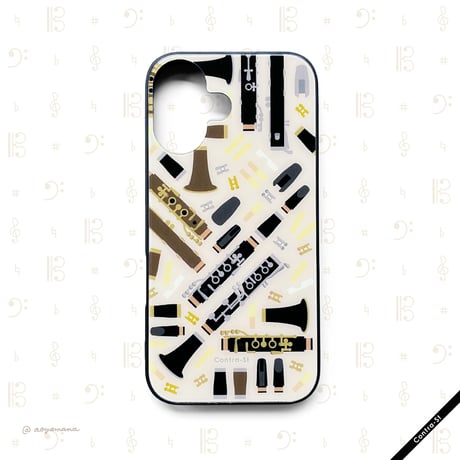 【受注生産】強化ガラスiPhoneケース［クラリネット］