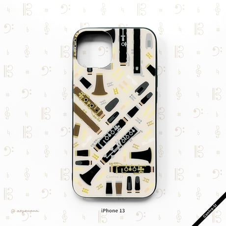 【受注生産】強化ガラスiPhoneケース［クラリネット］