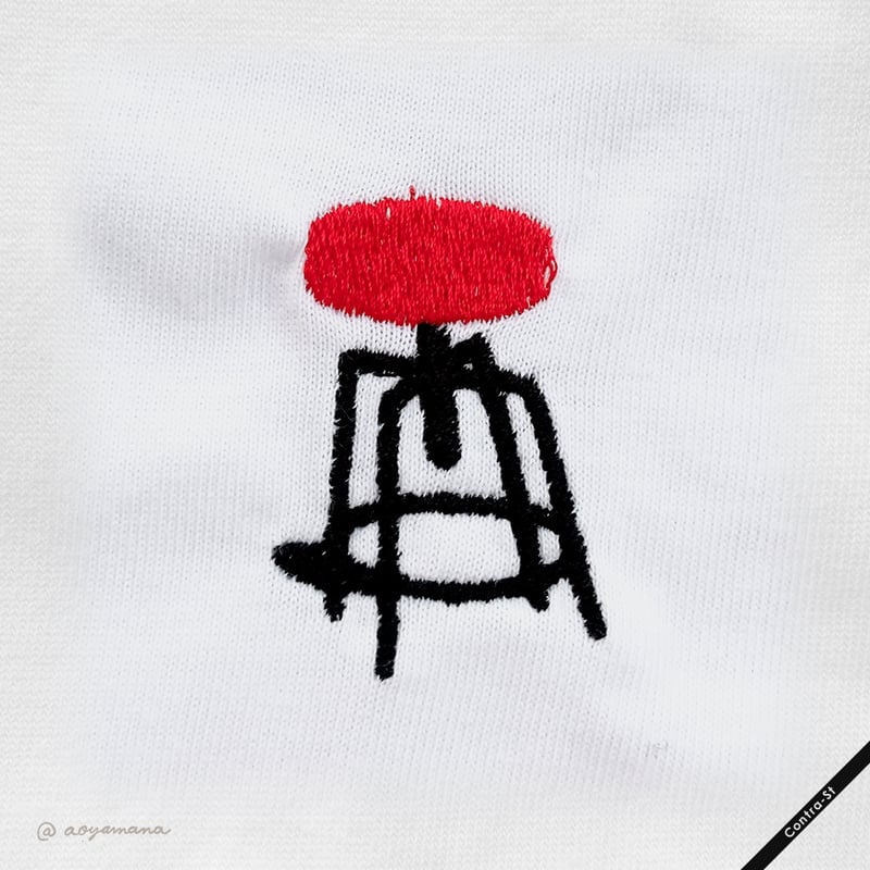 受注生産】刺しゅうTシャツ［バス椅子］ | Contra-Store