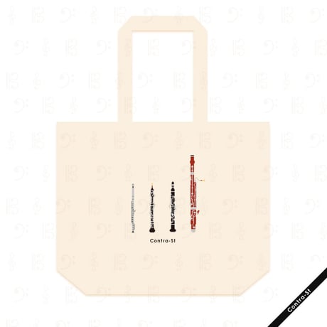 刺繍トートバッグ［木管楽器］マチ付きL